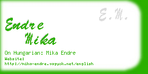 endre mika business card